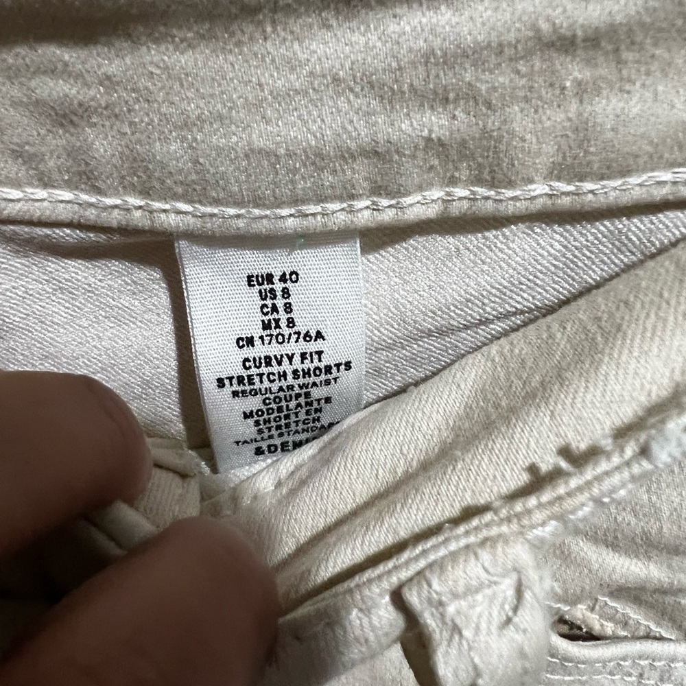 Divided Cream Jean Shorts - Picture 3 of 4